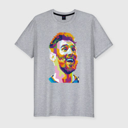 Мужская футболка хлопок Slim Messi Smile