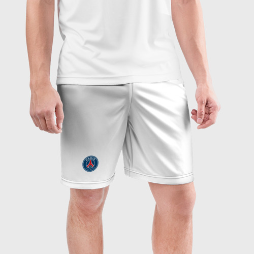 Мужские шорты спортивные Форма псж 2021 шорты гостевая, цвет 3D печать - фото 3