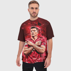 Мужская футболка oversize 3D Левандовски Lewandowski 9 - фото 2