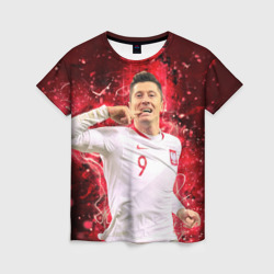 Женская футболка 3D Lewandowski Левандовски 9