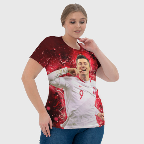 Женская футболка 3D с принтом Lewandowski | Левандовски | 9, фото #4