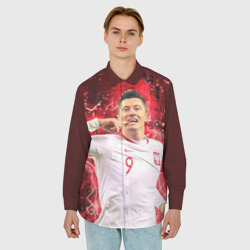 Мужская рубашка oversize 3D Lewandowski Левандовски 9 - фото 2