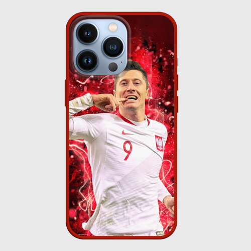 Чехол для iPhone 13 Pro Lewandowski Левандовски 9, цвет красный