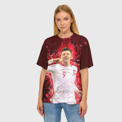 Женская футболка oversize 3D Lewandowski Левандовски 9 - фото 2