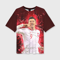 Женская футболка oversize 3D Lewandowski Левандовски 9