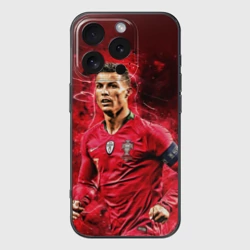 Чехол для iPhone 16 Pro силиконовый с защитой камеры Криштиану Роналду: Португалия