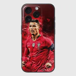 Чехол для iPhone 16 Pro силиконовый с защитой камеры Криштиану Роналду: Португалия
