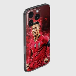 Чехол для iPhone 16 Pro силиконовый с защитой камеры Криштиану Роналду: Португалия - фото 2