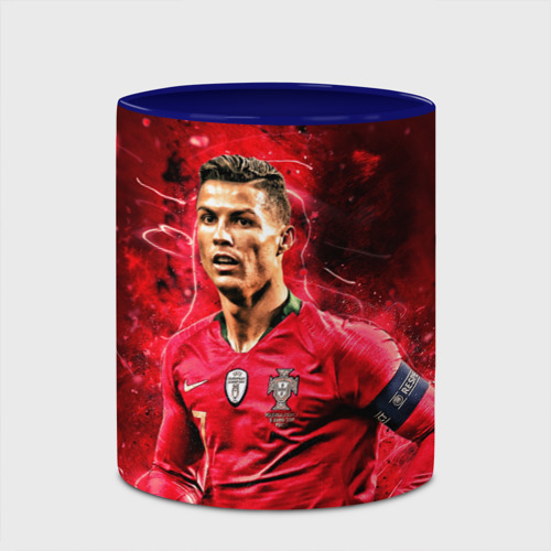 Кружка с полной запечаткой Криштиану Роналду: Португалия, цвет белый + синий - фото 4
