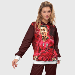 Женский костюм с толстовкой 3D Криштиану Роналду: Португалия - фото 2