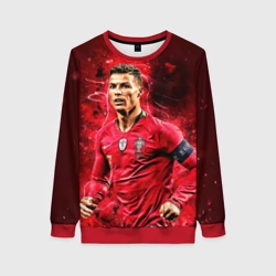Женский свитшот 3D Криштиану Роналду: Португалия