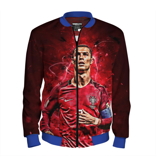 Мужской бомбер 3D Cristiano Ronaldo Portugal, цвет синий