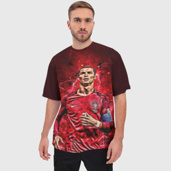 Мужская футболка oversize 3D Cristiano Ronaldo Portugal - фото 2