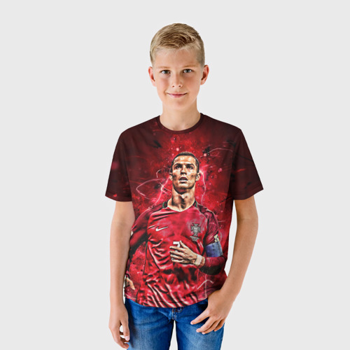 Детская футболка 3D Cristiano Ronaldo Portugal, цвет 3D печать - фото 3