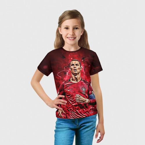 Детская футболка 3D Cristiano Ronaldo Portugal, цвет 3D печать - фото 5