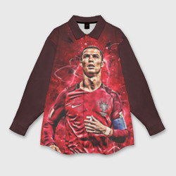 Женская рубашка oversize 3D Cristiano Ronaldo Portugal