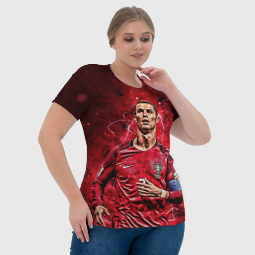 Женская футболка 3D с принтом Cristiano Ronaldo (Portugal), фото #4