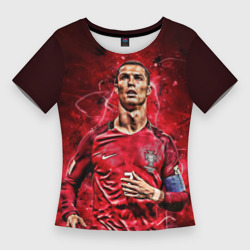 Женская футболка 3D Slim Cristiano Ronaldo Portugal