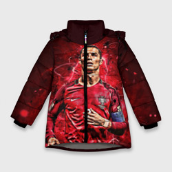 Зимняя куртка для девочек 3D Cristiano Ronaldo (Portugal)