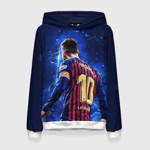 Женская толстовка 3D с принтом Leo Messi | Лео Месси | 10, вид спереди #2