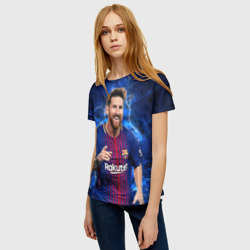 Женская футболка 3D Лионель Месси Барселона 10 - фото 2