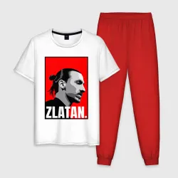 Мужская пижама с белой футболкой хлопок Златан Ибрагимович Zlatan