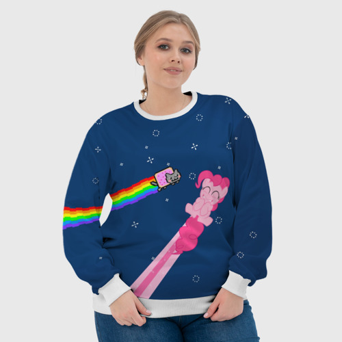 Женский свитшот 3D Nyan cat x Pony, цвет 3D печать - фото 6