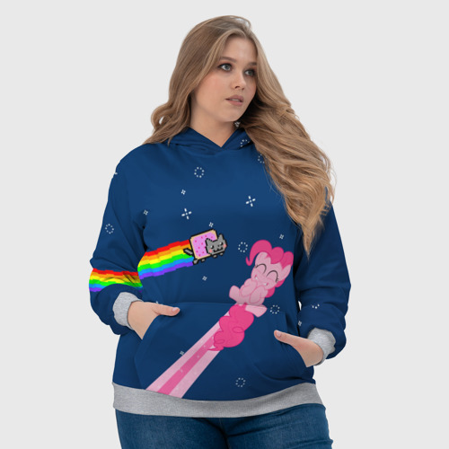 Женская толстовка 3D с принтом Nyan cat x Pony, фото #4