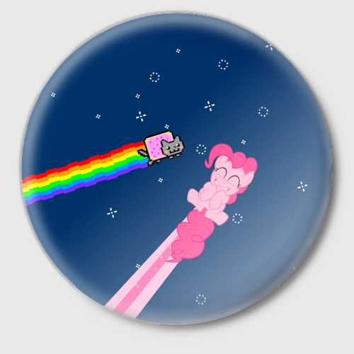 Значок Nyan cat x Pony, цвет белый