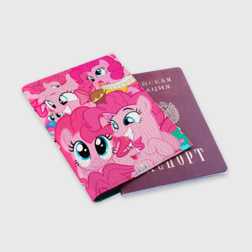 Обложка для паспорта матовая кожа Pinkie Pie pattern, цвет бирюзовый - фото 3