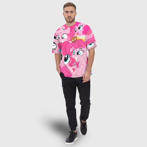 Мужская футболка oversize 3D Pinkie Pie pattern, цвет 3D печать - фото 5