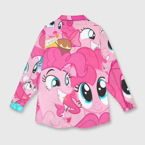 Женская рубашка oversize 3D с принтом Pinkie Pie pattern, вид сзади #1