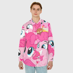 Мужская рубашка oversize 3D Pinkie Pie pattern - фото 2
