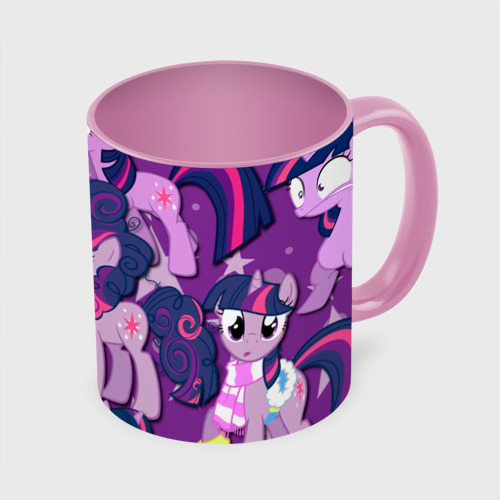 Кружка с полной запечаткой Twilight Sparkle, цвет белый + розовый - фото 3