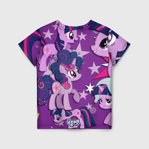 Детская футболка 3D с принтом Twilight Sparkle, вид сзади #1