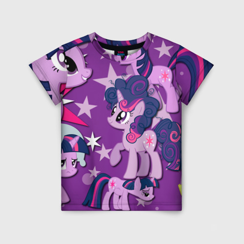 Детская футболка 3D с принтом Twilight Sparkle, вид спереди #2