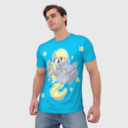 Мужская футболка 3D Пони в звёздном небе - фото 2