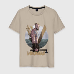 Рагнар и море – Мужская футболка хлопок с принтом купить со скидкой в -20%