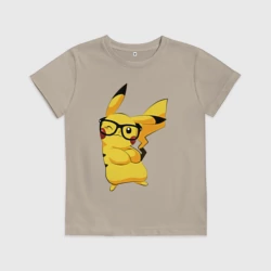 Детская футболка хлопок Веселый Пикачу  в очках