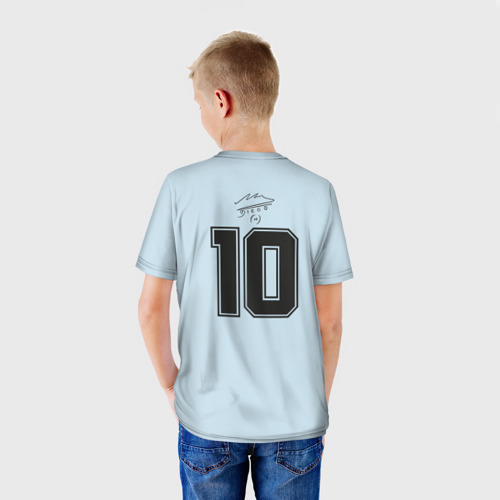 Детская футболка 3D с принтом Диего Марадона (подпись), вид сзади #2
