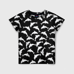 Детская футболка 3D Дельфиновый фон Dolphin