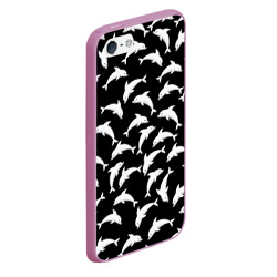 Чехол для iPhone 5/5S матовый Дельфиновый фон Dolphin - фото 2