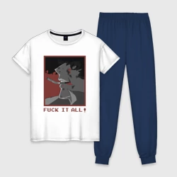 Женская пижама с белой футболкой хлопок К черту все!
