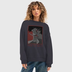 Женский свитшот oversize без начеса хлопок К черту все! - фото 2