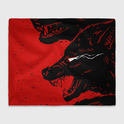 Плед 3D Красный волк 3D, цвет 3D (велсофт)