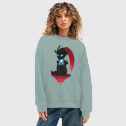 Женский свитшот oversize без начеса хлопок Игрис - фото 2