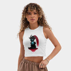 Женская укороченная майка-топ хлопок Игрис - фото 2