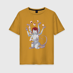 Женская футболка хлопок Oversize Крысиный шут