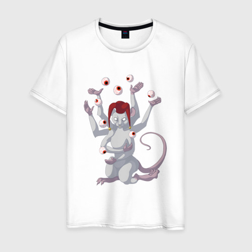 Мужская футболка из хлопка с принтом Крысиный шут, вид спереди №1