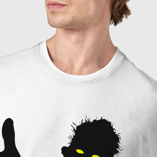 Мужская футболка хлопок зомби с табличкой, цвет белый - фото 6